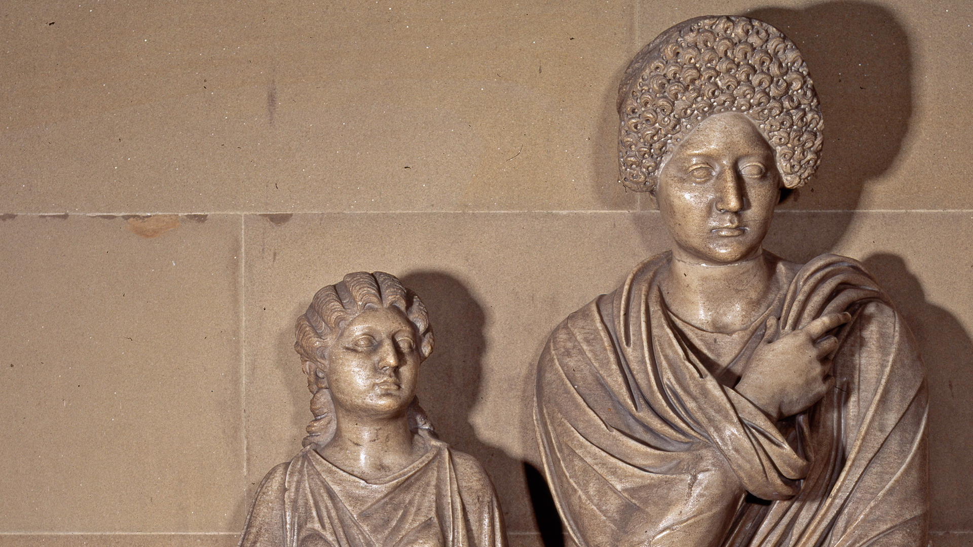 Statuary group of a mother and daughter