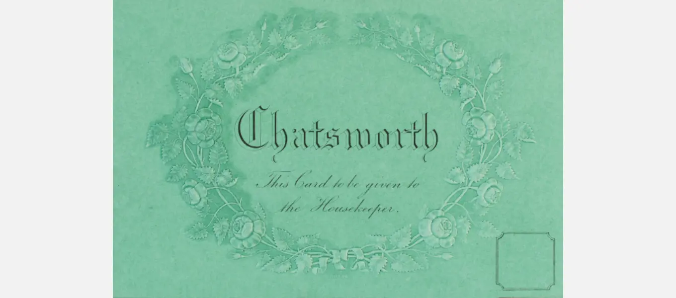 A nineteenth-century visitors’ ticket like the one Gaskell and her daughter used to gain admission to Chatsworth.