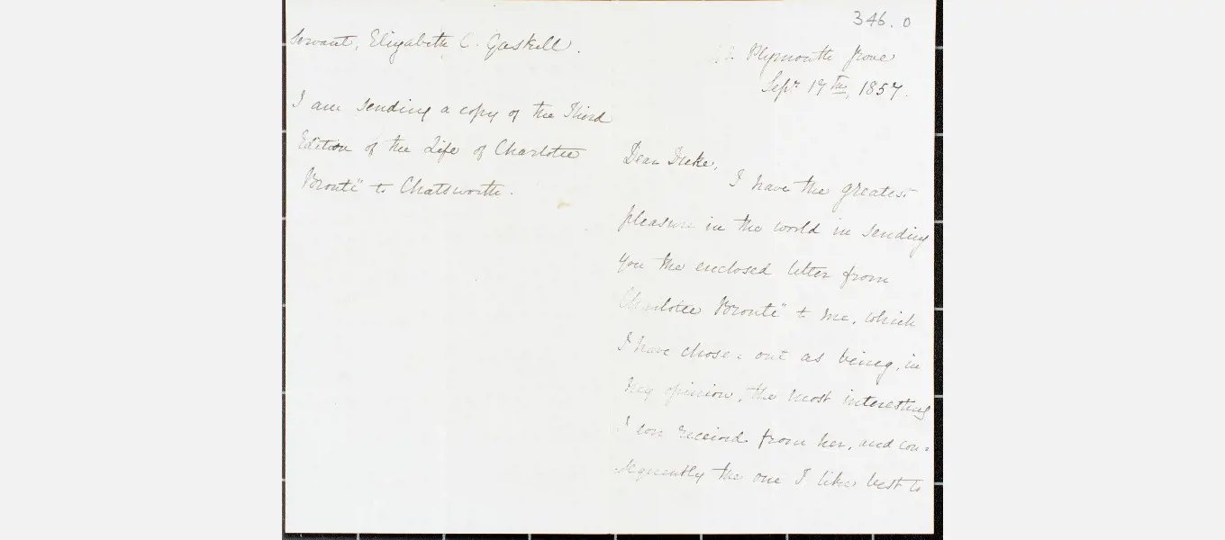 Gaskell’s thank-you letter to the Duke.