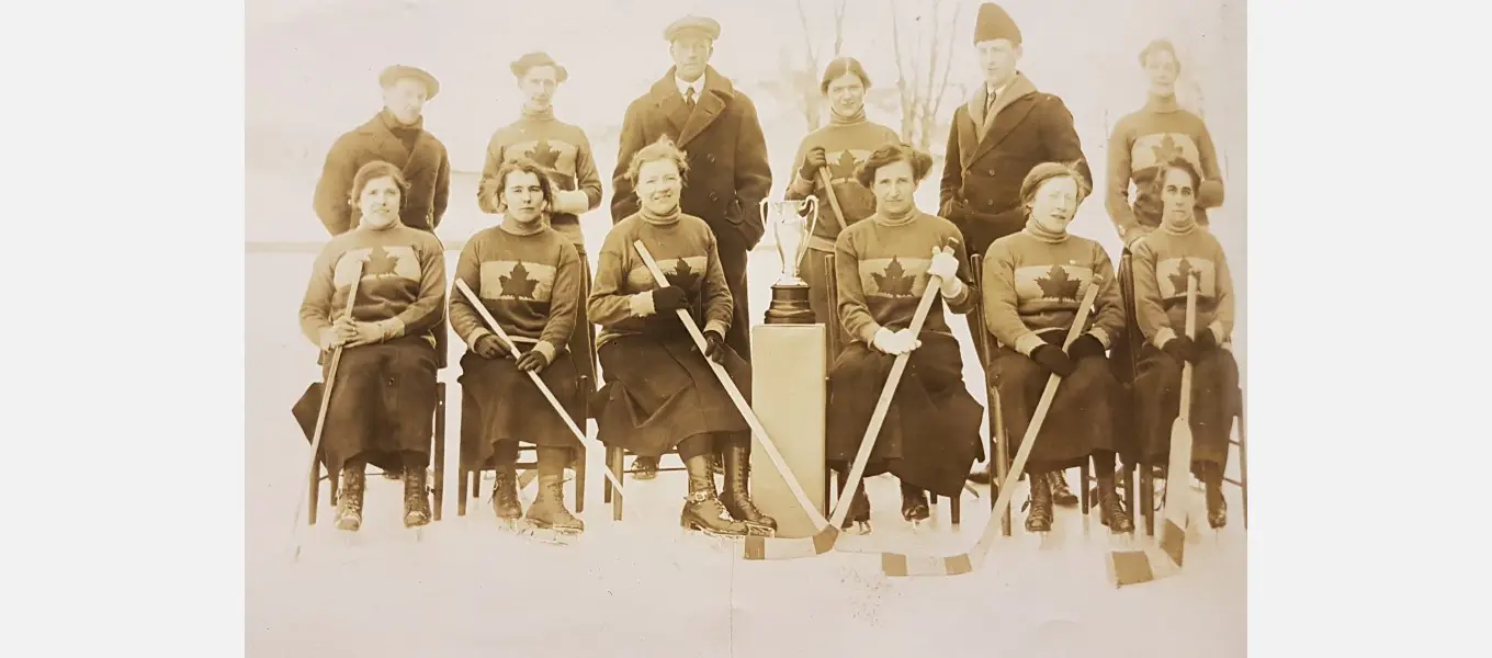 We don’t have any documentary evidence for a Rideau Hall women’s ice hockey team, but Dora was clearly skilled at the sport as the cup suggests! She sits next to it on the left.