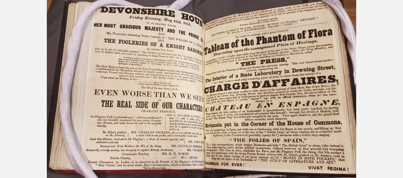 Rosina Bulwer Lytton’s parody playbill in the Duke’s album.